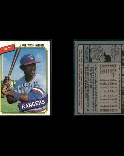 Texas Rangers 1980 Topps Baseball 45-Card Lot Topps VG