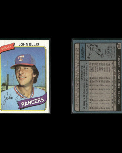 Texas Rangers 1980 Topps Baseball 45-Card Lot Topps VG