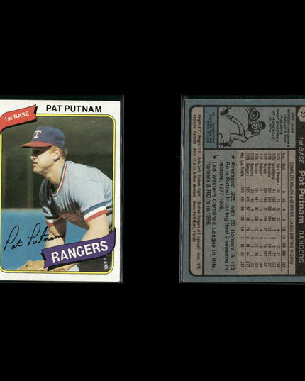Texas Rangers 1980 Topps Baseball 45-Card Lot Topps VG
