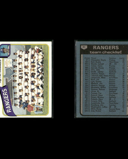 Texas Rangers 1980 Topps Baseball 45-Card Lot Topps VG