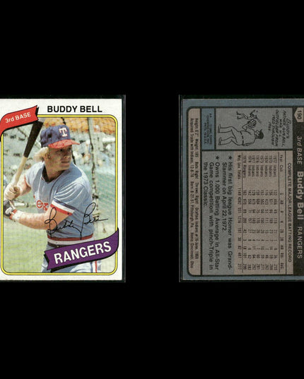Texas Rangers 1980 Topps Baseball 45-Card Lot Topps VG
