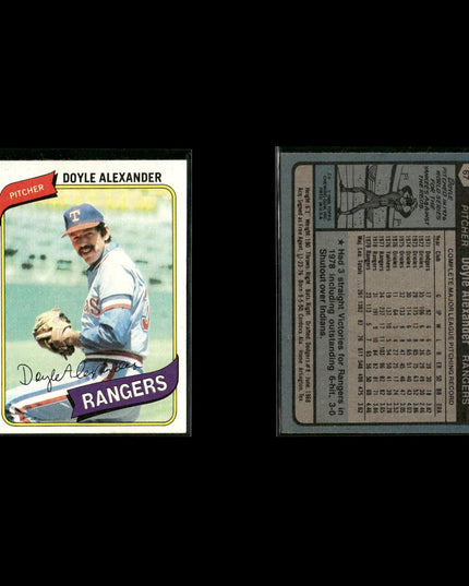 Texas Rangers 1980 Topps Baseball 45-Card Lot Topps VG