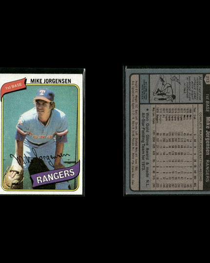 Texas Rangers 1980 Topps Baseball 45-Card Lot Topps VG