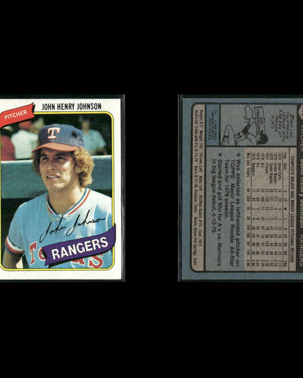 Texas Rangers 1980 Topps Baseball 45-Card Lot Topps VG