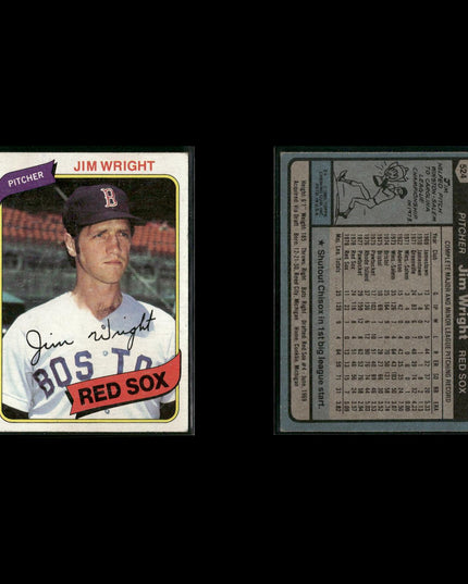 Boston Red Sox 1980 Topps Baseball 44-Card Lot Topps VG