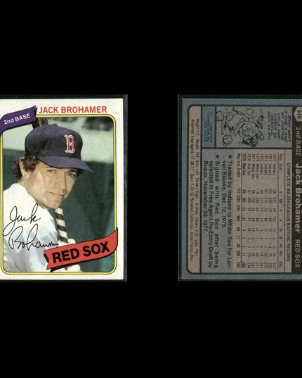 Boston Red Sox 1980 Topps Baseball 44-Card Lot Topps VG
