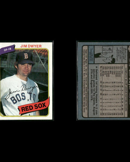 Boston Red Sox 1980 Topps Baseball 44-Card Lot Topps VG