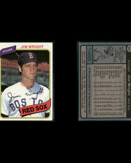 Boston Red Sox 1980 Topps Baseball 44-Card Lot Topps VG