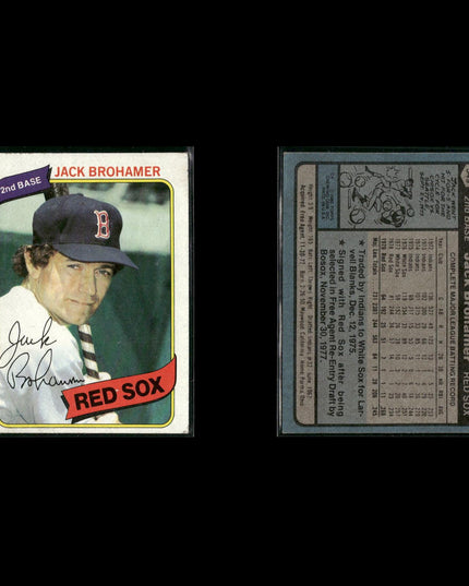 Boston Red Sox 1980 Topps Baseball 44-Card Lot Topps VG