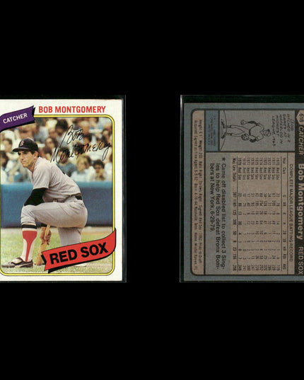 Boston Red Sox 1980 Topps Baseball 44-Card Lot Topps VG