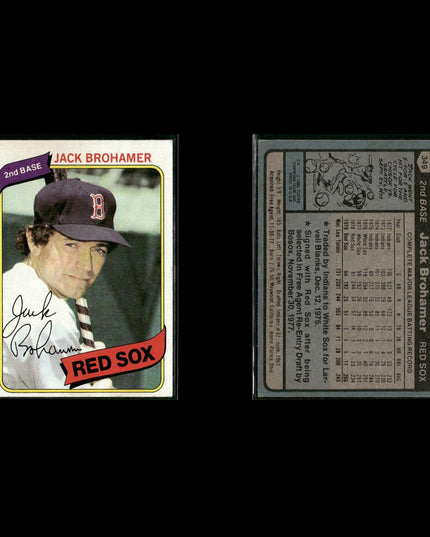 Boston Red Sox 1980 Topps Baseball 44-Card Lot Topps VG
