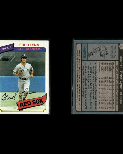 Boston Red Sox 1980 Topps Baseball 44-Card Lot Topps VG