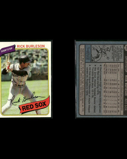Boston Red Sox 1980 Topps Baseball 44-Card Lot Topps VG