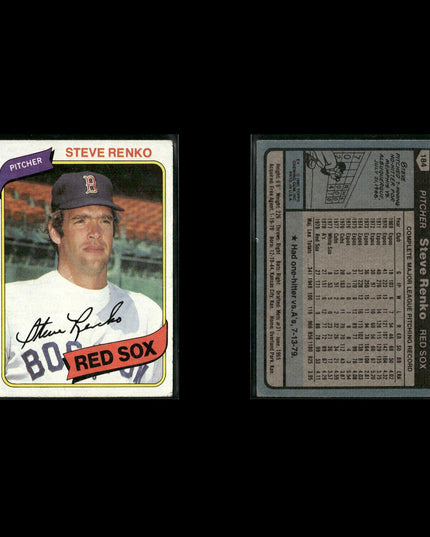 Boston Red Sox 1980 Topps Baseball 44-Card Lot Topps VG
