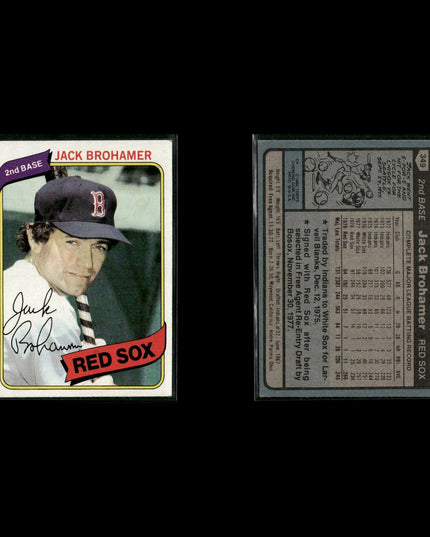 Boston Red Sox 1980 Topps Baseball 44-Card Lot Topps VG