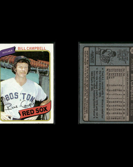 Boston Red Sox 1980 Topps Baseball 44-Card Lot Topps VG