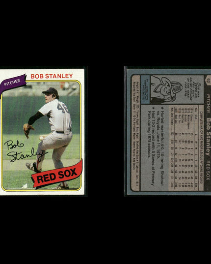Boston Red Sox 1980 Topps Baseball 44-Card Lot Topps VG