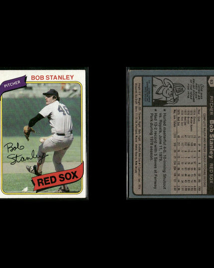 Boston Red Sox 1980 Topps Baseball 44-Card Lot Topps VG