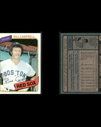 Boston Red Sox 1980 Topps Baseball 44-Card Lot Topps VG