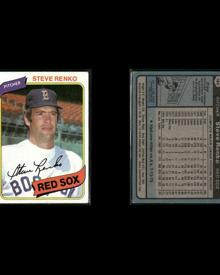 Boston Red Sox 1980 Topps Baseball 44-Card Lot Topps VG