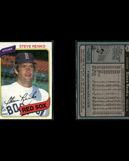 Boston Red Sox 1980 Topps Baseball 44-Card Lot Topps VG