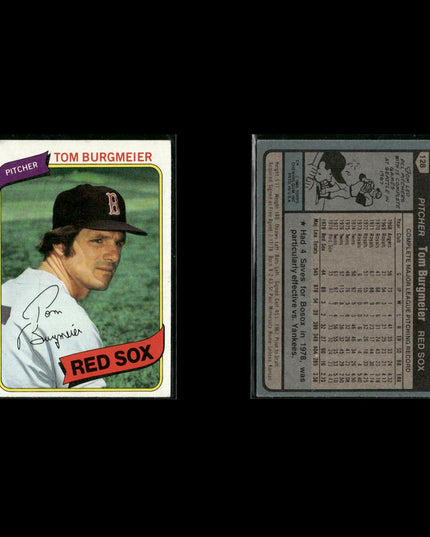 Boston Red Sox 1980 Topps Baseball 44-Card Lot Topps VG