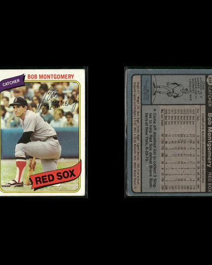 Boston Red Sox 1980 Topps Baseball 44-Card Lot Topps VG