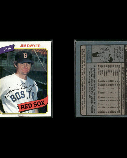 Boston Red Sox 1980 Topps Baseball 44-Card Lot Topps VG