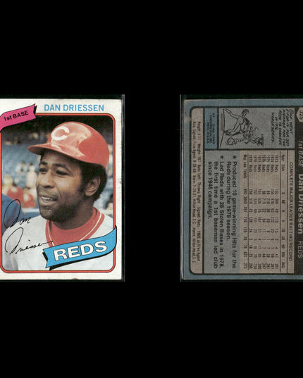 Cincinnati Reds 1980 Topps Baseball 25-Card Lot Topps VG