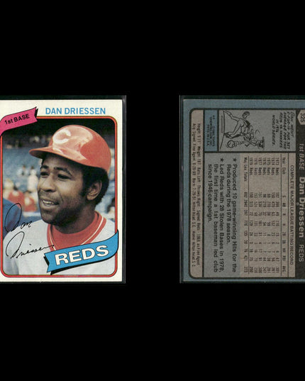 Cincinnati Reds 1980 Topps Baseball 25-Card Lot Topps VG