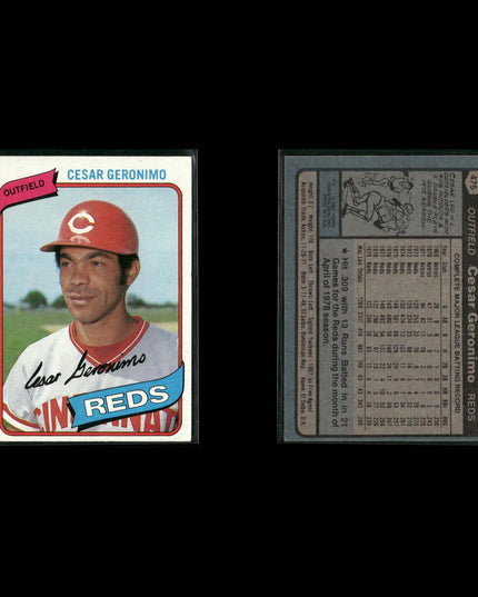 Cincinnati Reds 1980 Topps Baseball 25-Card Lot Topps VG