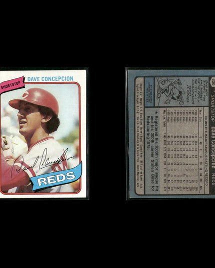 Cincinnati Reds 1980 Topps Baseball 25-Card Lot Topps VG