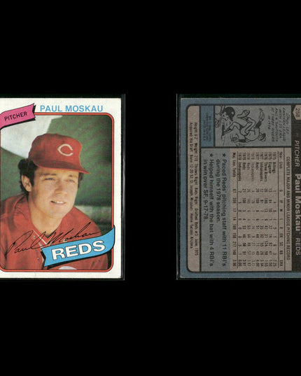 Cincinnati Reds 1980 Topps Baseball 25-Card Lot Topps VG
