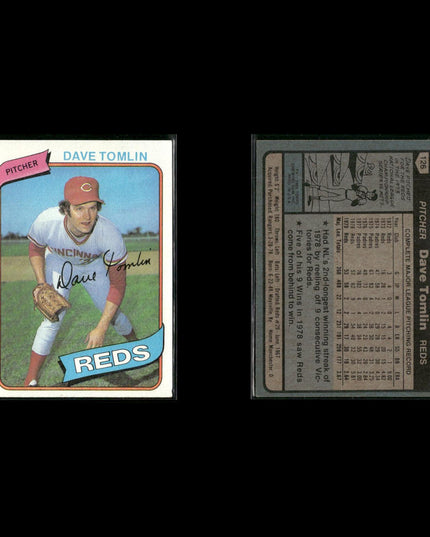Cincinnati Reds 1980 Topps Baseball 25-Card Lot Topps VG
