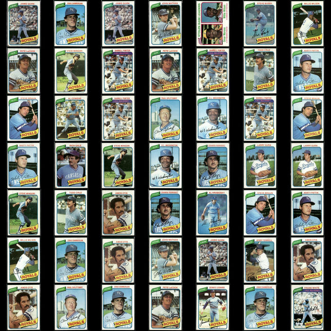 Kansas City Royals 1980 Topps Baseball 49-Card Lot Topps VG