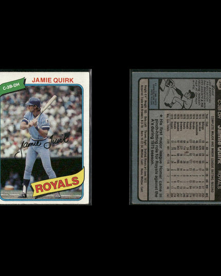 Kansas City Royals 1980 Topps Baseball 49-Card Lot Topps VG