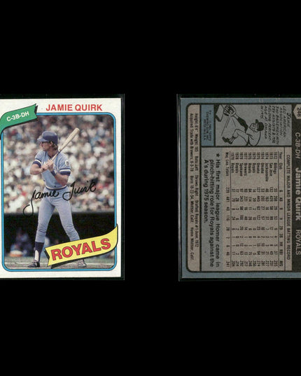 Kansas City Royals 1980 Topps Baseball 49-Card Lot Topps VG