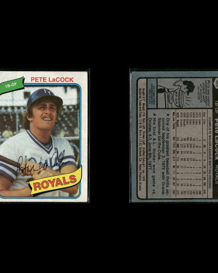 Kansas City Royals 1980 Topps Baseball 49-Card Lot Topps VG