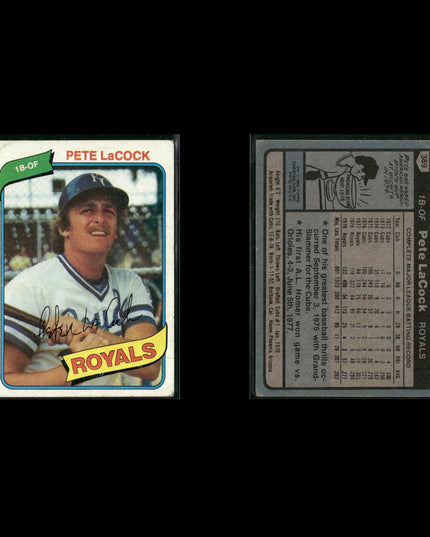 Kansas City Royals 1980 Topps Baseball 49-Card Lot Topps VG