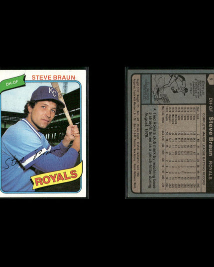 Kansas City Royals 1980 Topps Baseball 49-Card Lot Topps VG
