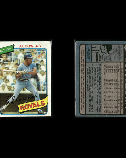 Kansas City Royals 1980 Topps Baseball 49-Card Lot Topps VG