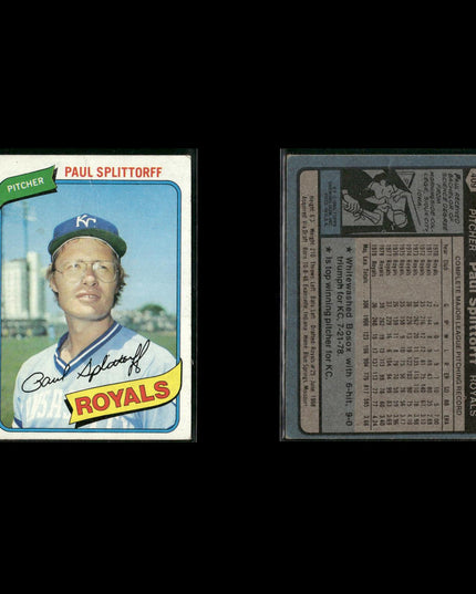 Kansas City Royals 1980 Topps Baseball 49-Card Lot Topps VG