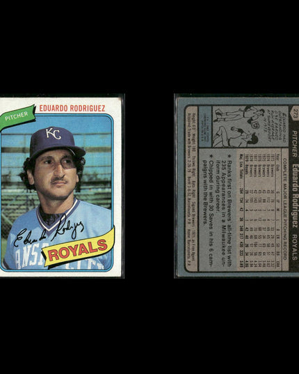 Kansas City Royals 1980 Topps Baseball 49-Card Lot Topps VG