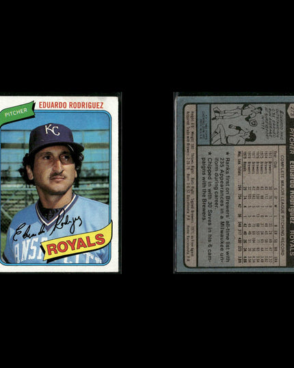 Kansas City Royals 1980 Topps Baseball 49-Card Lot Topps VG