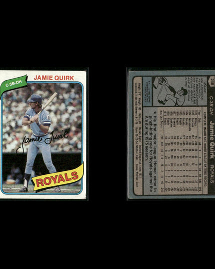Kansas City Royals 1980 Topps Baseball 49-Card Lot Topps VG