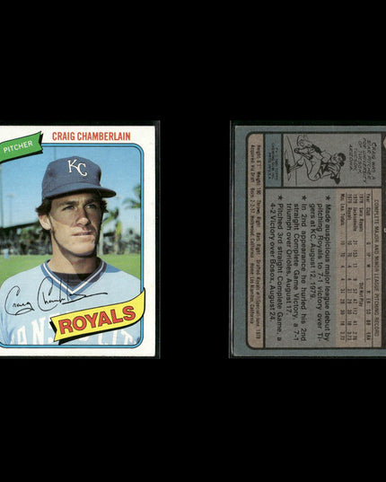 Kansas City Royals 1980 Topps Baseball 49-Card Lot Topps VG