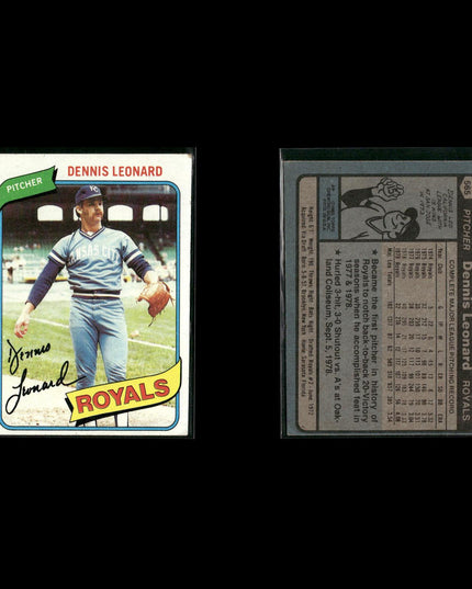 Kansas City Royals 1980 Topps Baseball 49-Card Lot Topps VG