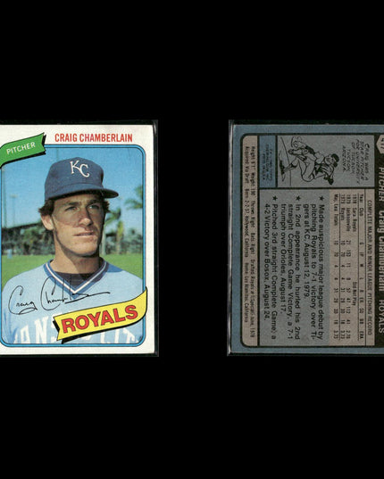 Kansas City Royals 1980 Topps Baseball 49-Card Lot Topps VG