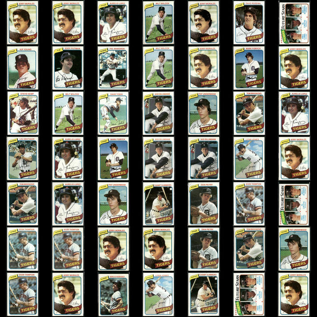Detroit Tigers 1980 Topps Baseball 49-Card Lot Topps VG