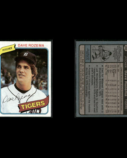 Detroit Tigers 1980 Topps Baseball 49-Card Lot Topps VG